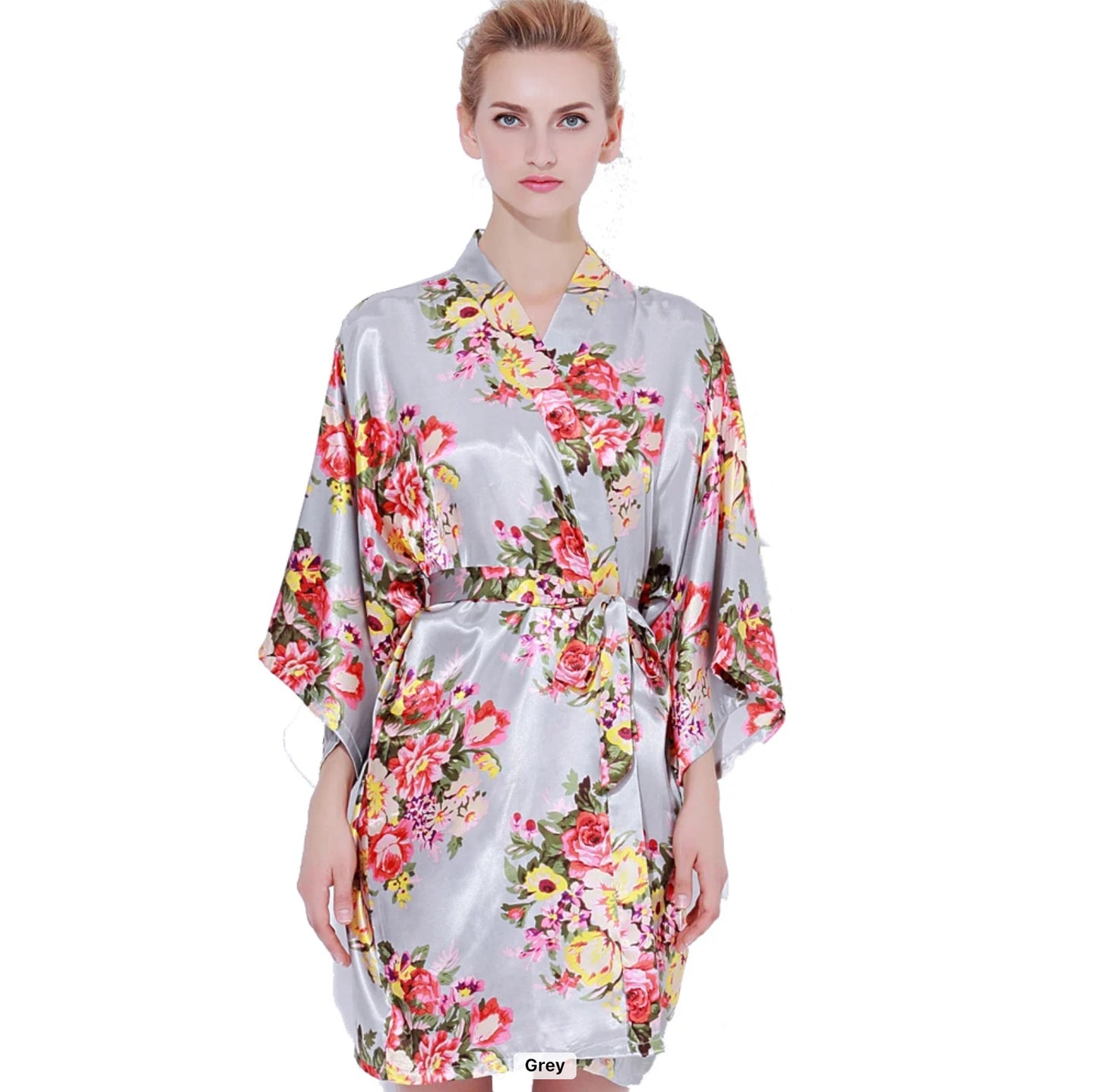 Silky Flower Nightgown Robe