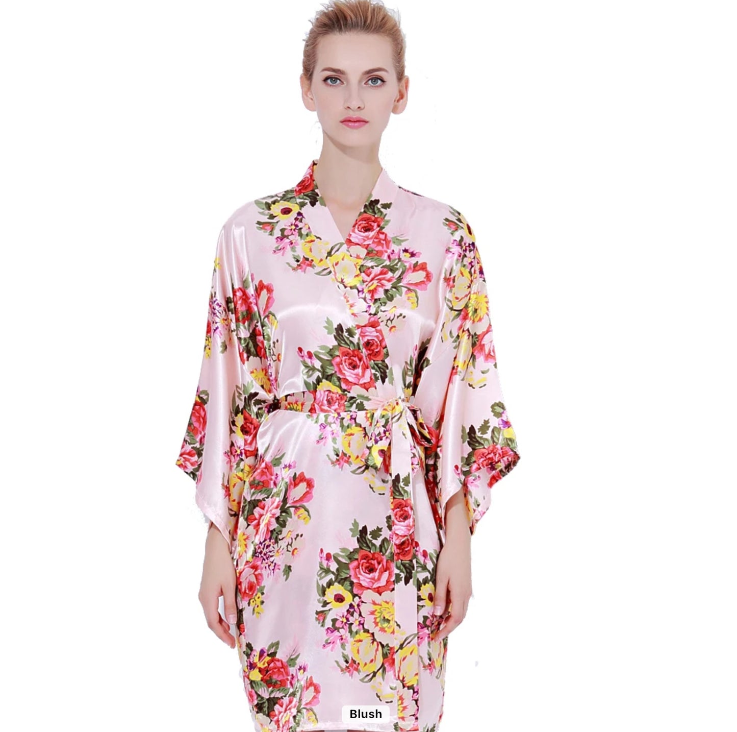 Silky Flower Nightgown Robe