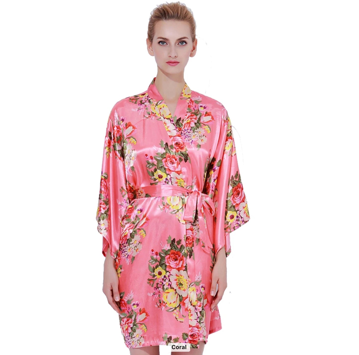 Silky Flower Nightgown Robe