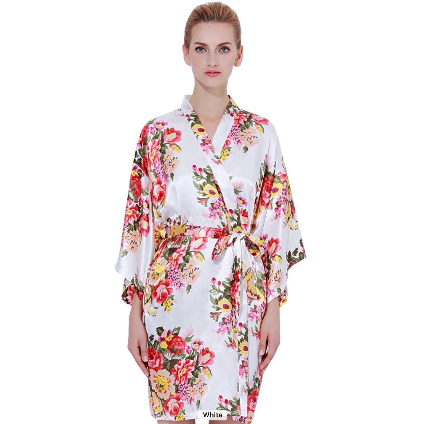 Silky Flower Nightgown Robe