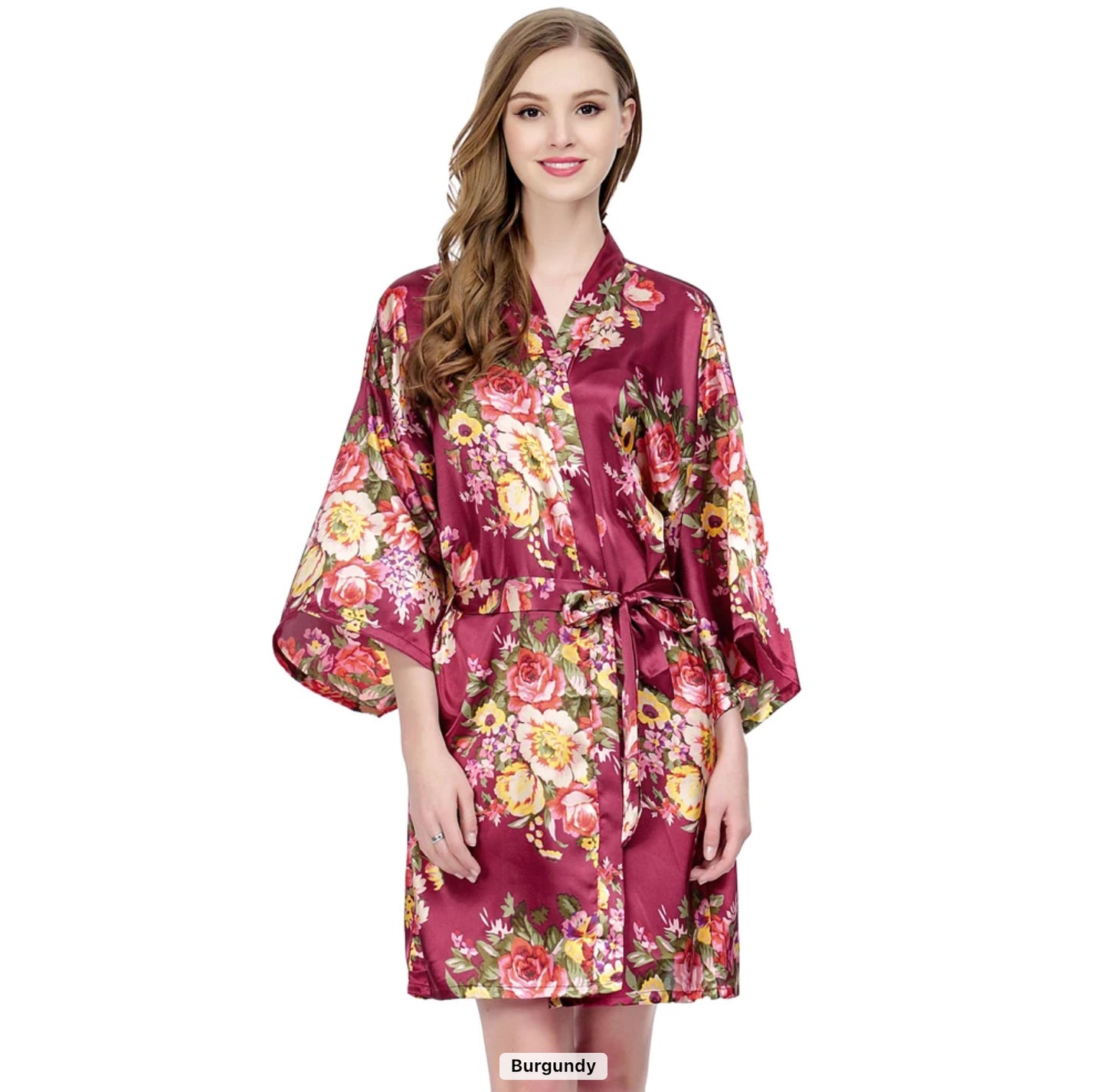 Silky Flower Nightgown Robe